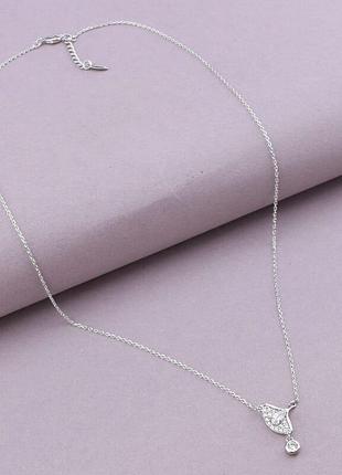 Подвеска   из ювелирного сплава xuping не темнеет  фианит 45 см.  родий