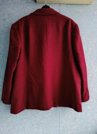 Еффектный шерстяной женский жакет пиджак большого размера батал.4 фото
