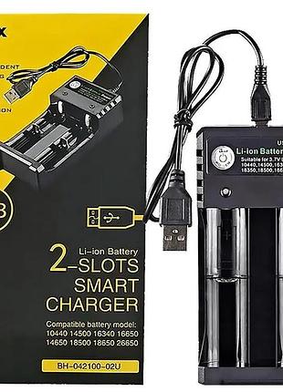 Универсальное зарядное устройство от bmax usb smart charger li-ion battery 2 slots original
