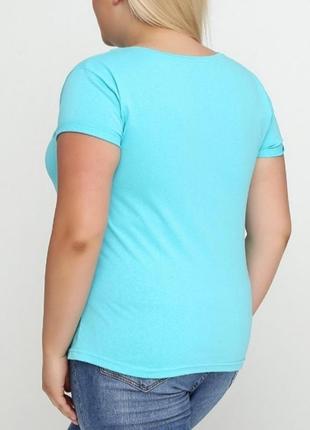 Мятная оверсайз футболка oversize голубая2 фото