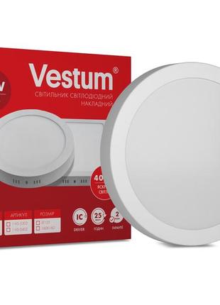 Круглий світлодіодний накладний світильник vestum 12w 4000k 220v 1-vs-5302