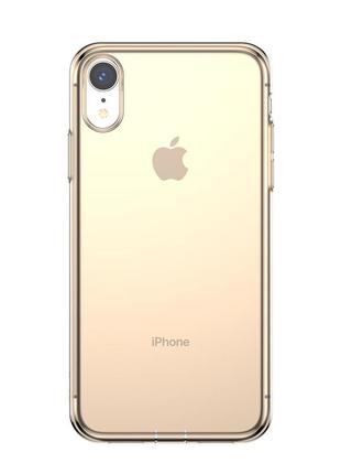 Чохол baseus для iphone xr simplicity прозорий золотий (arapiph61-a0v)7 фото