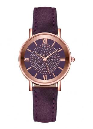 Наручний годинник жіночий в камінчиках violet1 фото
