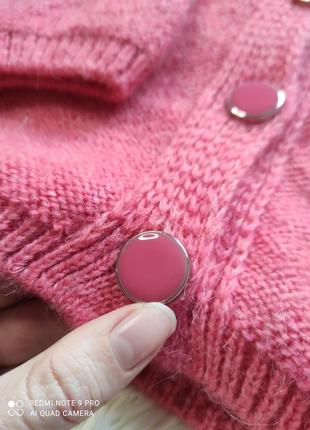 Sezane світер кардиган вовна альпака рожевий теплий оверсайз кофта3 фото