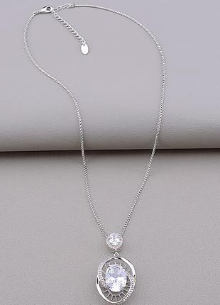 Подвеска   из ювелирного сплава xuping не темнеет  фианит 42 см.  родий