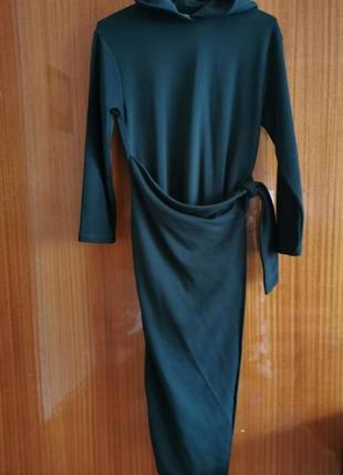 Длинное платье с капюшоном zara2 фото