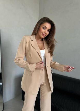 Женский брючный костюм тройка ❤️ женский костюм с брюками ❤️ розовый костюм