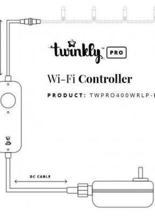 Гірлянда twinkly pro контролер pro ip65 wi-fi ip65, 1-2х250 ламп (twpro400wrlp-beu)