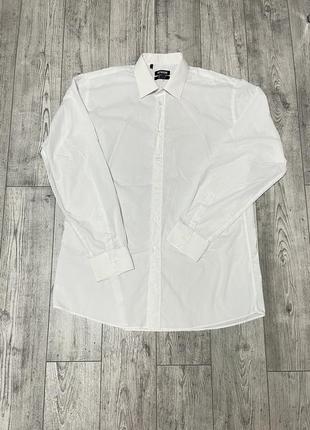 Рубашка сорочка мужская белая длинный рукав классическая р 52-54
