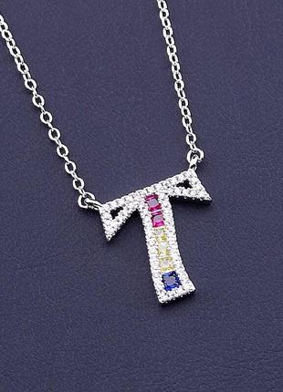 Подвеска   из ювелирного сплава xuping не темнеет  фианит 43 см.  родий