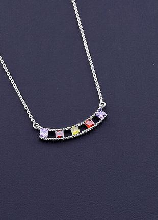 Подвеска   из ювелирного сплава xuping не темнеет  фианит 45 см.  родий