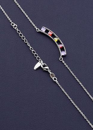 Подвеска   из ювелирного сплава xuping не темнеет  фианит 45 см.  родий3 фото