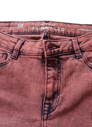 Женские джинсы скинни кораллового цвета , размер м7 фото