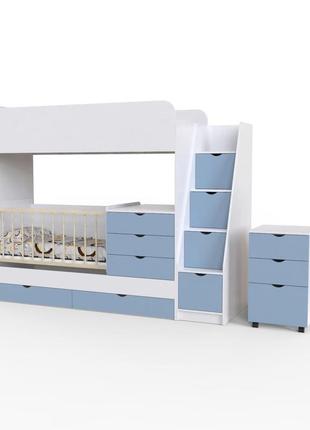 Кровать-чердак трансофрмер binky дс702 для 2-х детей: новорожденного и ребенка от 3 лет  бесплатно доставка4 фото