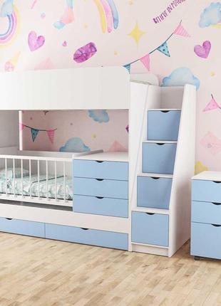 Кровать-чердак трансофрмер binky дс702 для 2-х детей: новорожденного и ребенка от 3 лет  бесплатно доставка3 фото