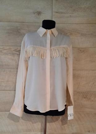 Шикарная блуза рубашка zara /l,xl