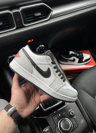 👟кроссовки женские nike air jordan 1 low gray & white & black👟
