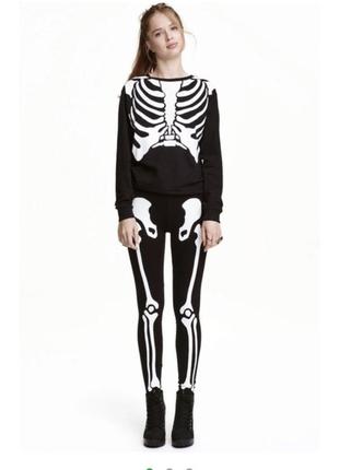 Пижама или комплект лосин и кофточки размера l скелет1 фото