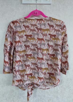 Укороченная блуза в принт леопардов tu( размер 36-38)10 фото