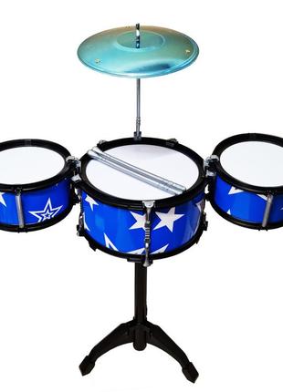 Дитяча іграшка барабанна установка 1588(blue) 3 барабани від 33cows