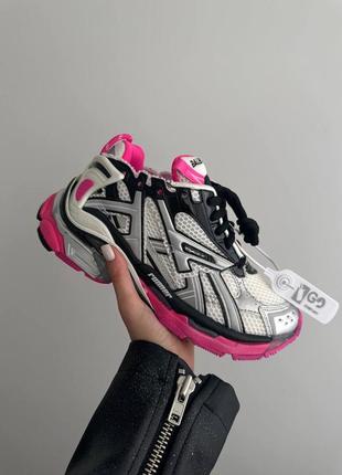 Женские кроссовки runner trainer black / pink / silver premium