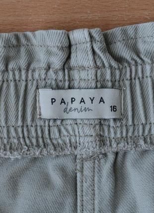 Шорти papaya denim tie waist shorts, хаки7 фото