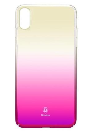 Чехол baseus для iphone x/xs glaze pink (wiapiphx-gc04)1 фото