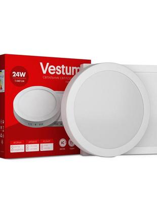 Круглий світлодіодний накладний світильник vestum 24w 4000k 220v 1-vs-5305
