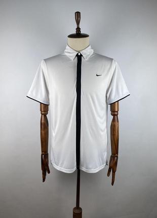 Спортивное поло футболка для тенниса nike court tennis dri-fit white polo shirt size xl1 фото