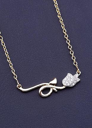 Подвеска   из ювелирного сплава xuping не темнеет  фианит 40 см.  позолота/родий