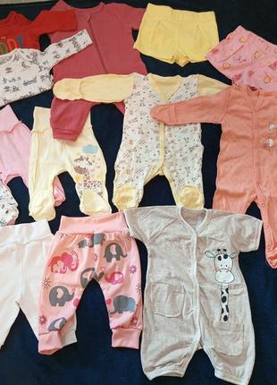 Пакет одежды для младенца, лот одежды, одежда для девочки, ползунки, песочник, ромпер, боди,человечек2 фото