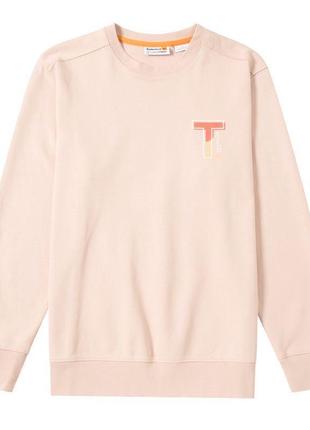 Timberland left chest graphic interlock sweatshirt pink