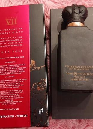 Новинка! тестер-оригинал! лакшери vip-парфюм clive christian noble vii rock rose 50ml новый2 фото