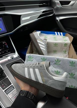 Чоловічі кросівки adidas spezial gray white6 фото