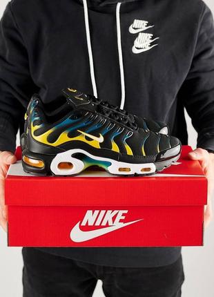 Мужские кроссовки nike air max plus black teal yellow