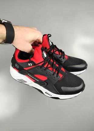 Nike air huarache x fragment black red white6 фото