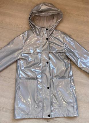 Актуальный плащ дождевик куртка, блестящий, стильный модный
