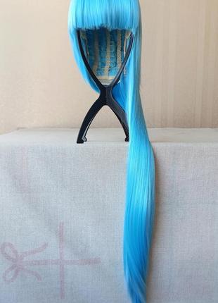 Прямой голубой парик, длинный, с горошком, термостойкая, новая, парик