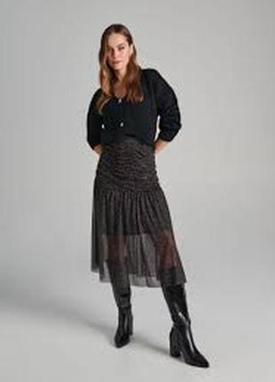 Романтичная юбка-мини сеточка драпировка асимметрия1 фото