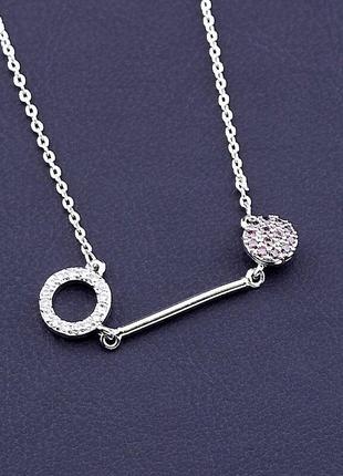 Подвеска   из ювелирного сплава xuping не темнеет  фианит 50 см.  родий