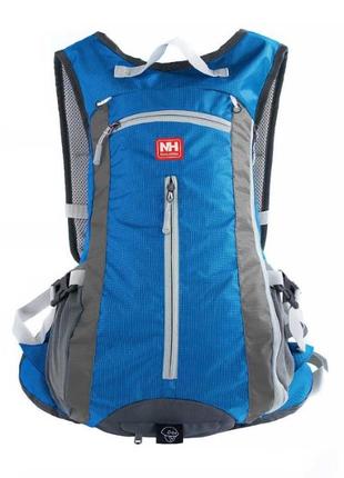 Велорюкзак з чохлом для шолома naturehike 15 л sky blue nh15c001-b, блакитний2 фото