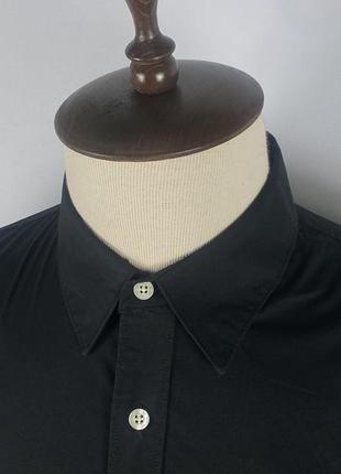 Черная мужская стречевая рубашка Tommy hilfiger denim stretch black shirt size xl5 фото