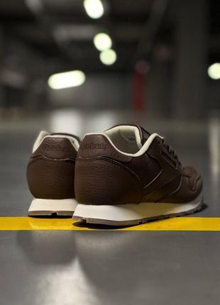 Мужские кроссовки reebok classic leather brown4 фото