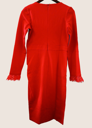Элегантное трикотажное красное платье  ⁇  681119 фото
