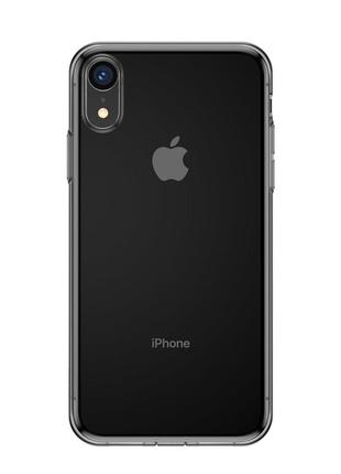 Чохол baseus для iphone xr simplicity прозорий чорний (arapiph61-a01)5 фото