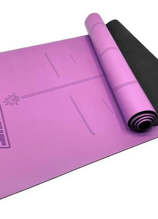 Килимок для йоги професійний easyfit pro каучук 5 мм фіолетовий1 фото