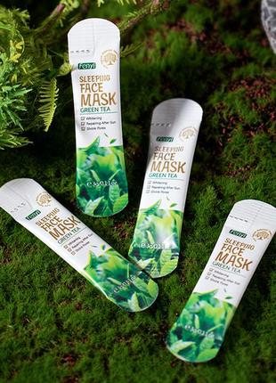 Ночная маска для лица с экстрактом зеленего чая fenyi green tea sleeping face mask1 фото