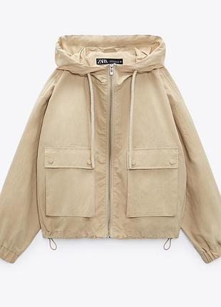 Zara бавовняна оверсайз куртка вітровка