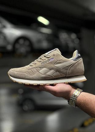 Мужские кроссовки reebok classic leather dark silver6 фото