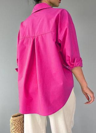 Базова жіноча бавовняна сорочка класична вільного крою3 фото